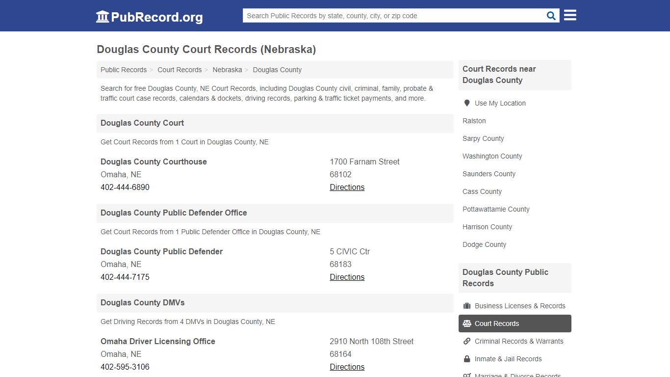 Free Douglas County Court Records (Nebraska Court Records) - PubRecord.org